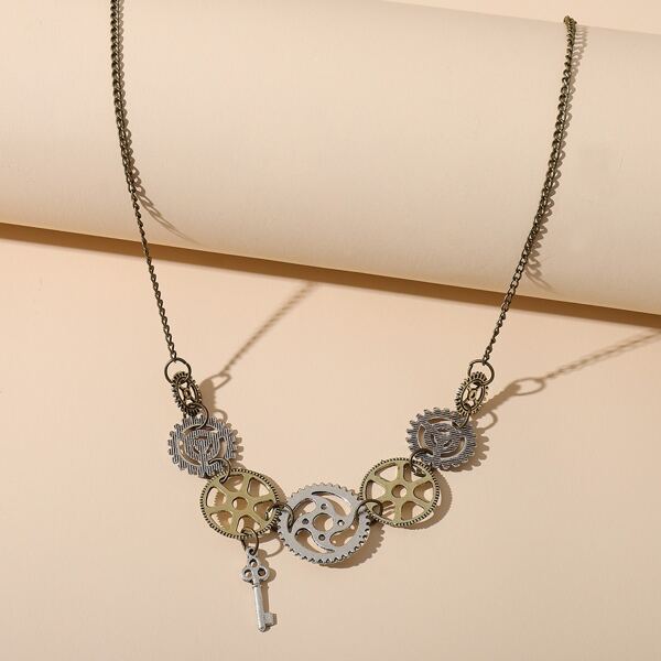 

Gear Charm Necklace, Multicolor