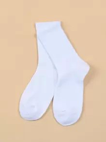 Solid Crew Socks, Fall - White - View 2