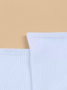 Solid Crew Socks, Fall - White - View 3