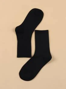 秋季纯色中筒袜