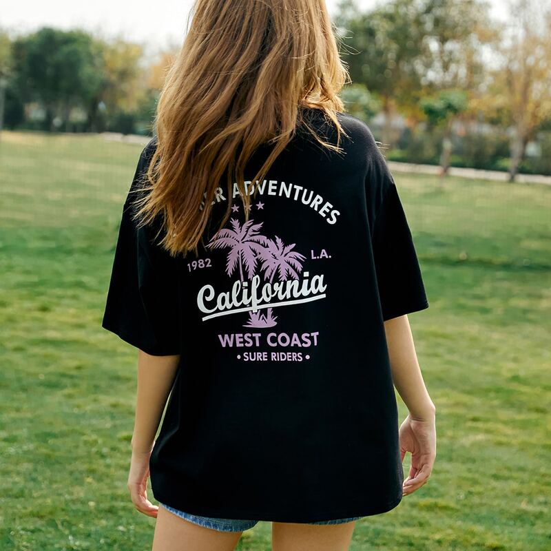 

Letter Tropical Graphic Tee, Black