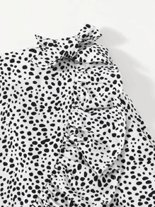 SHEIN Faldas para niñas Nudo todo estampado Bohemio - Blanco y Negro - Ver 3