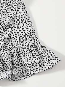 SHEIN Faldas para niñas Nudo todo estampado Bohemio - Blanco y Negro - Ver 4