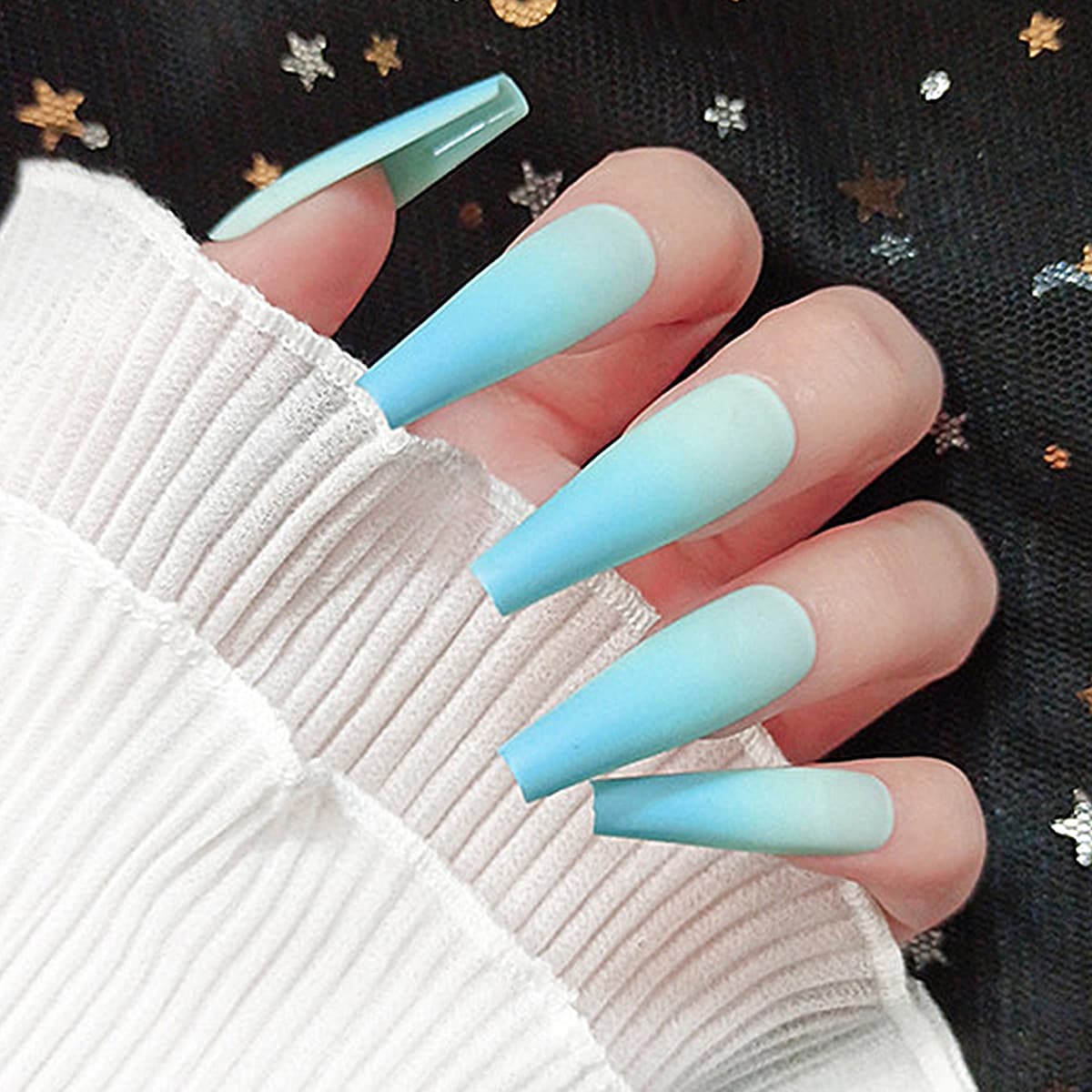 

24pcs Ombre Fake Nail, Multicolor