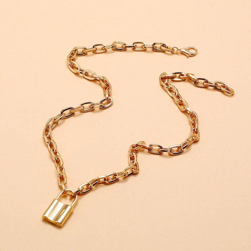 

Lock Chain Necklace, Gold