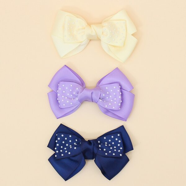 

3pcs Toddler Girls Bow Knot Hair Clip, Multicolor