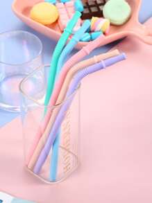 5入組隨機顏色矽膠吸管 - 彩色 - 查看 1