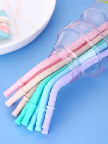 5入組隨機顏色矽膠吸管 - 彩色 - 查看 4