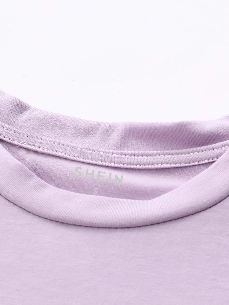 Carta ocasional Camiseta - Lavanda - Visão 8