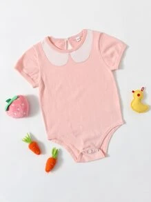 Body tejido de color combinado - Rosa coral - Ver 1