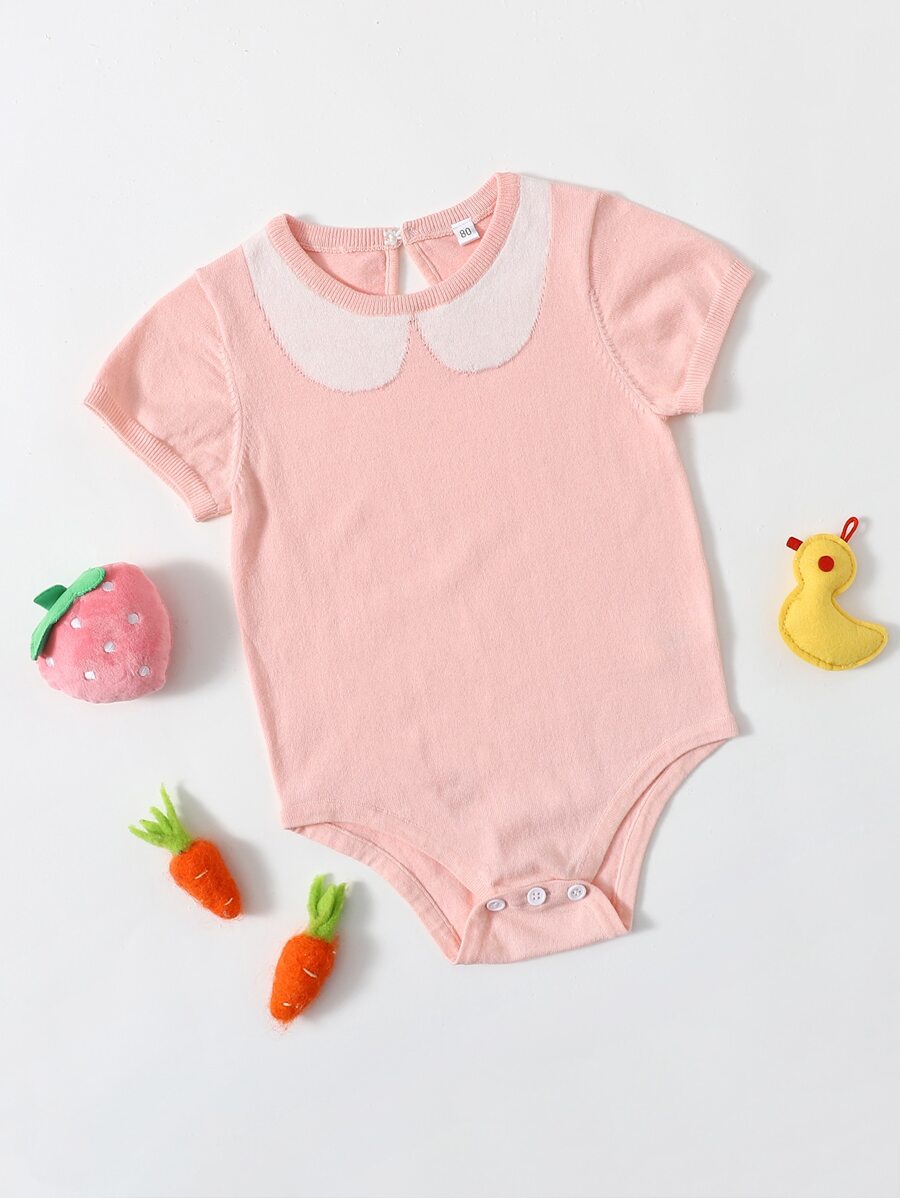 Body tejido de color combinado - Rosa coral - Ver 1