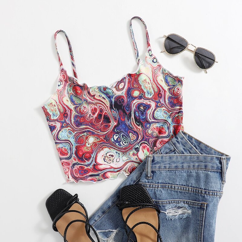 

Lettuce Trim Splash Print Cami Top, Multicolor
