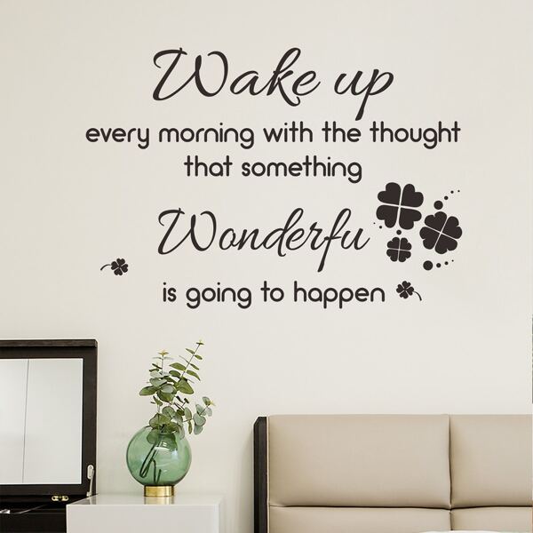 

Slogan Graphic Wall Sticker, Black