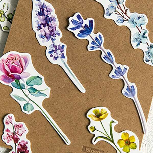 

30pcs Flower Print Material Card, Multicolor
