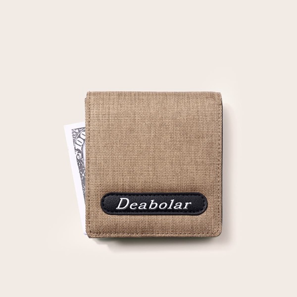 

Men Letter Graphic Fold Over Purse, Khaki