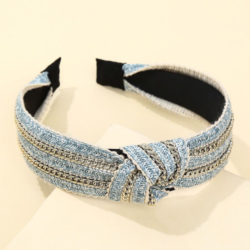 

Chain Decor Knot Hair Hoop, Baby blue
