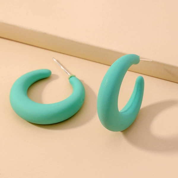 

Open Hoop Earrings, Green