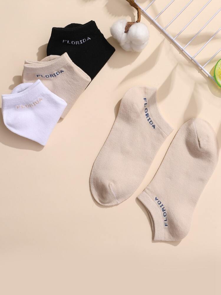 6 paia calze con lettera grafica