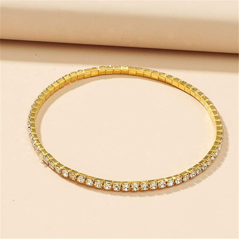 

Rhinestone Charm Anklet, Gold