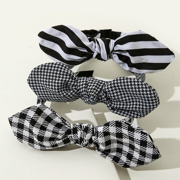 

3pcs Bow Knot Hair Hoop, Multicolor