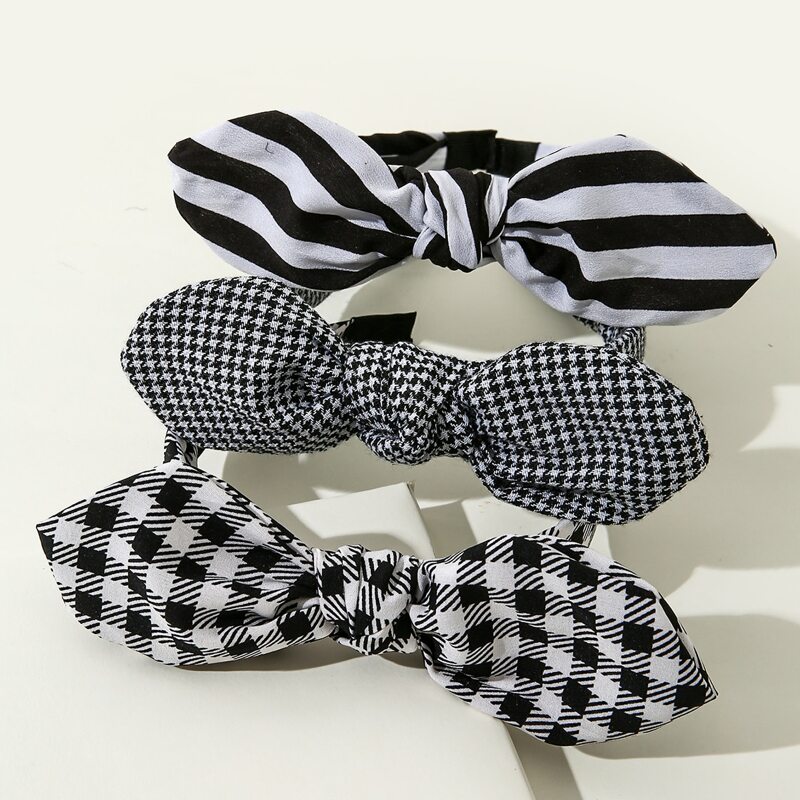 

3pcs Bow Knot Hair Hoop, Multicolor