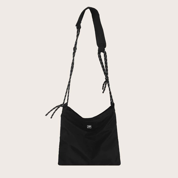 

Minimalist Knot Decor Crossbody Bag, Black