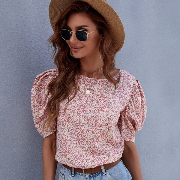 

Ditsy Floral Puff Sleeve Blouse, Multicolor