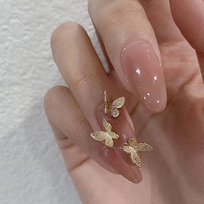 

24pcs Butterfly Fake Nail, Baby pink