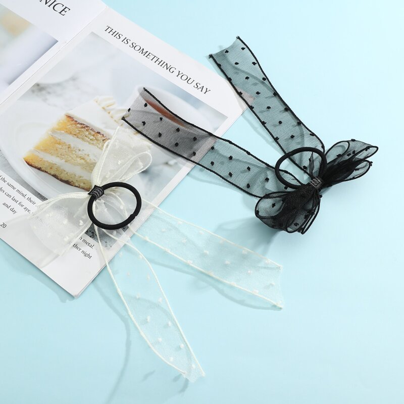

2pcs Bow Hair Tie, Multicolor