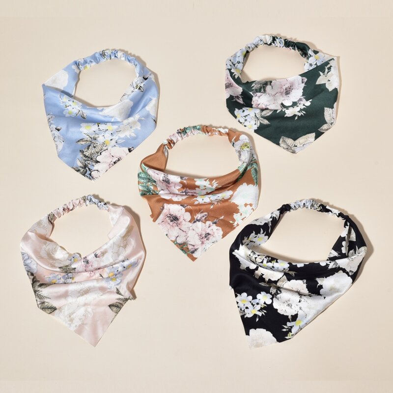 

5pcs Floral Print Kerchief, Multicolor