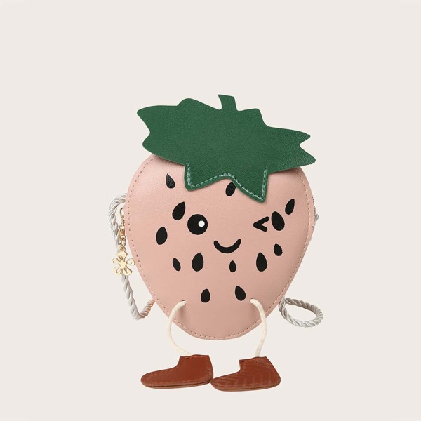 

Girls Strawberry Shaped Crossbody Bag, Pink