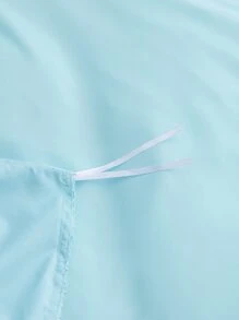 Plain Ruffle Trim Duvet Cover Without Filler - Blue - View 4