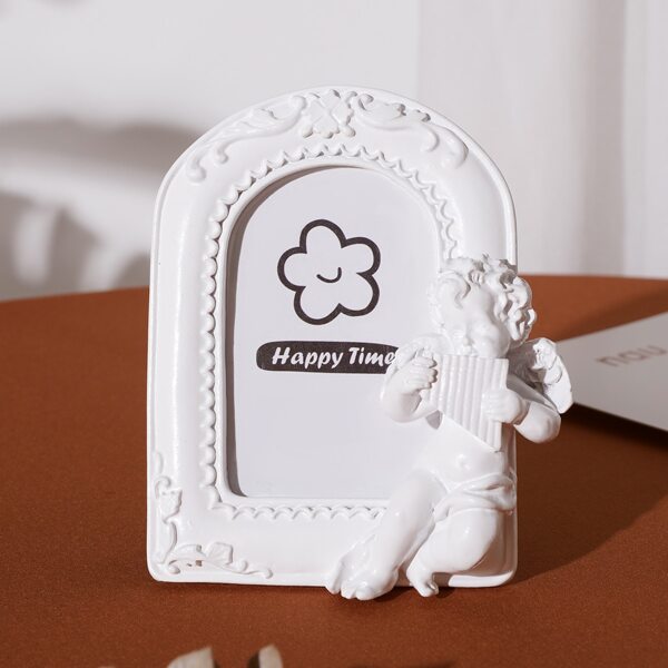 

1pc Angel Decor Photo Frame, White