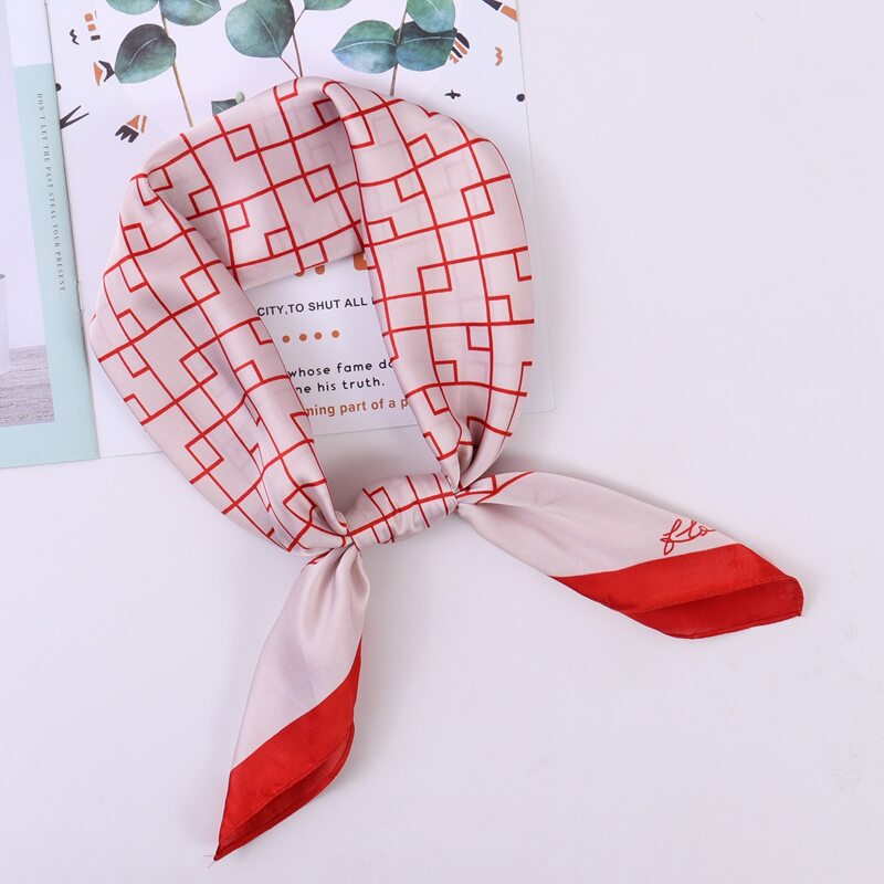 

Geometric Pattern Scarf, Red and white