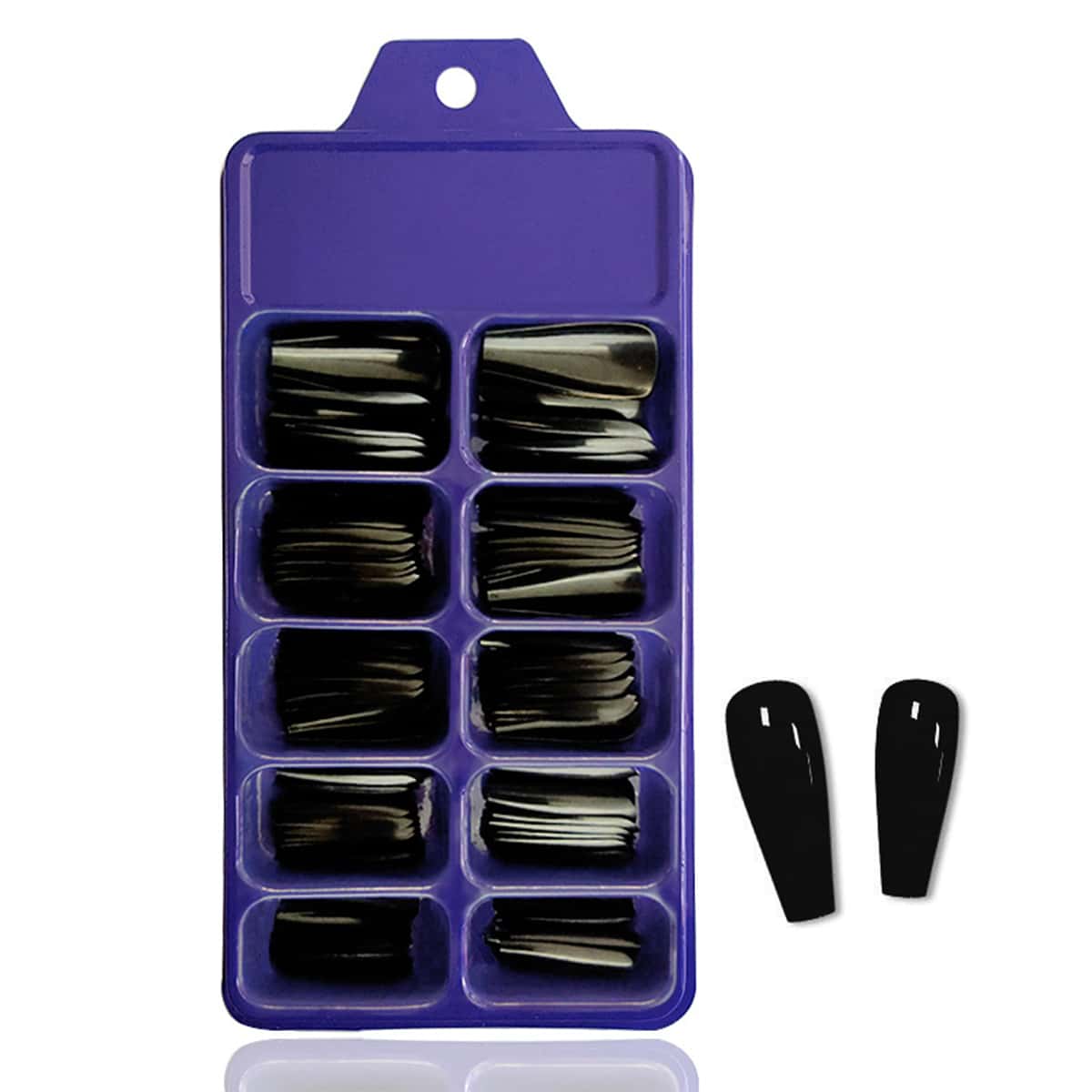 

100pcs Solid Fake Nail, Black