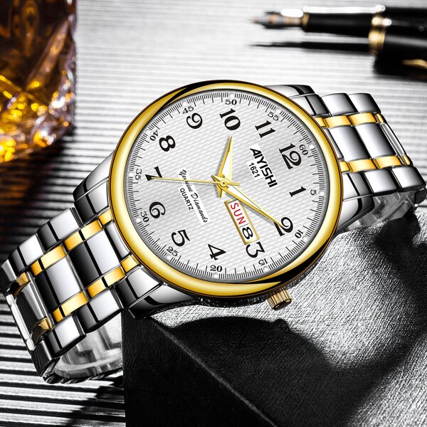 

Men Round Pointer Calender Watch
