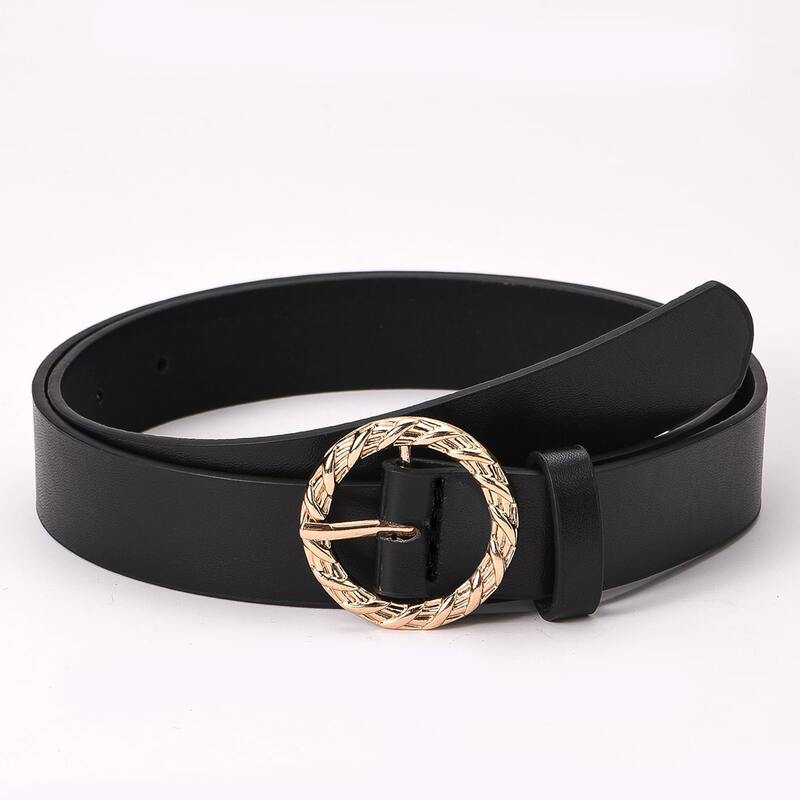 

Ring Decor Buckle Belt, Black