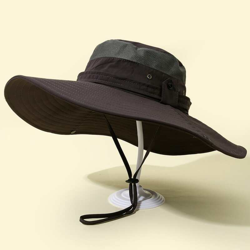 

Guys Solid Hiking Hat, Coffee brown
