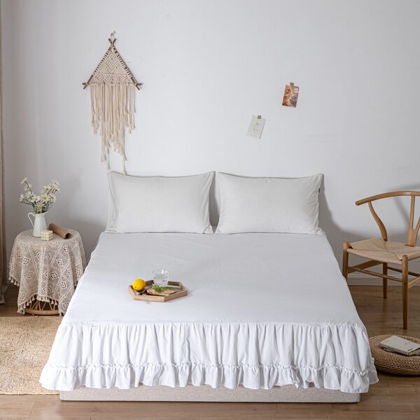 

Solid Color Bed Skirt, White