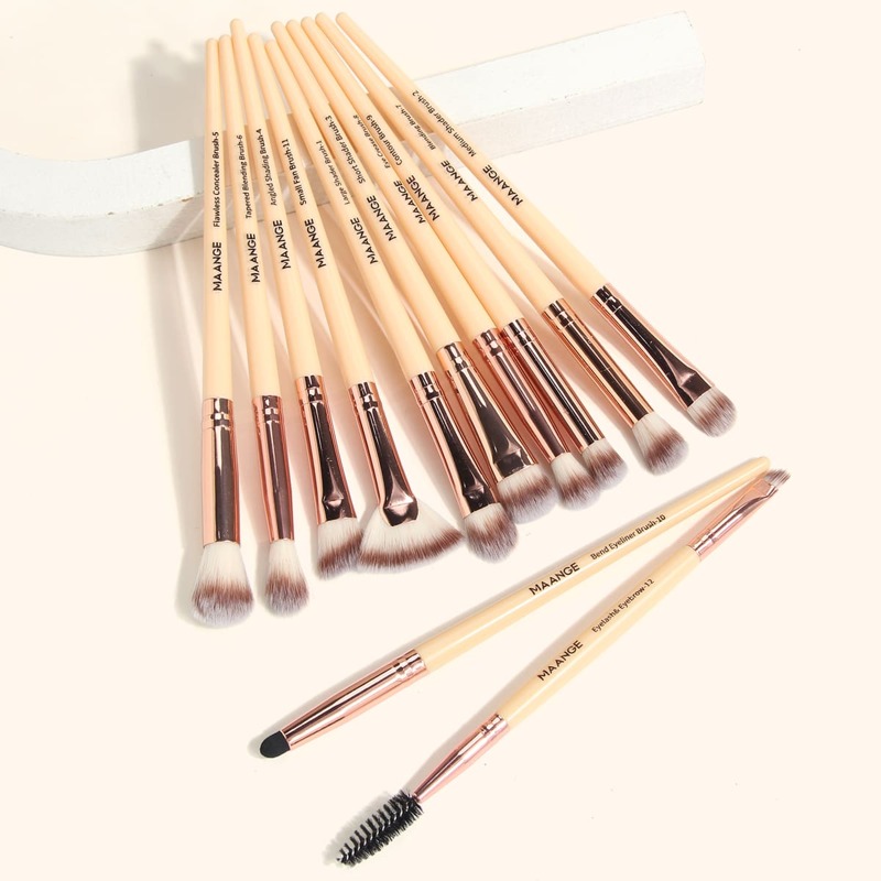 

12pcs Eye Makeup Brush Set, Yellow