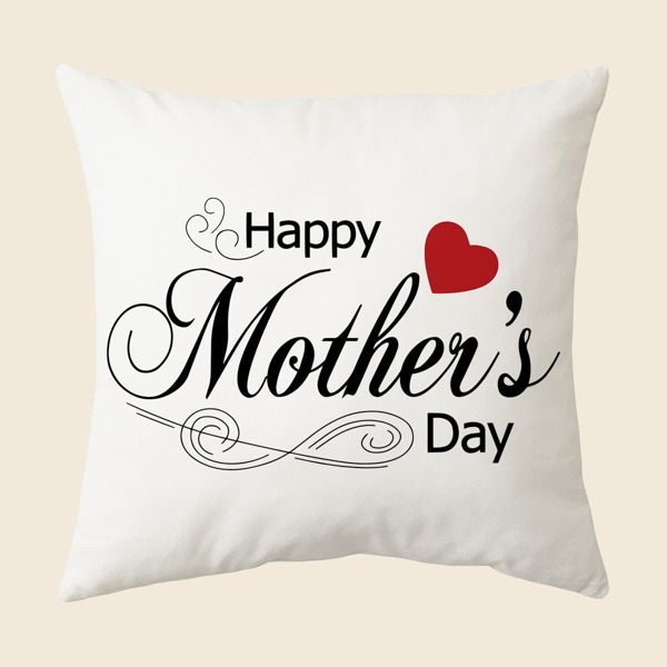 

Slogan Graphic Cushion Cover Without Filler, White