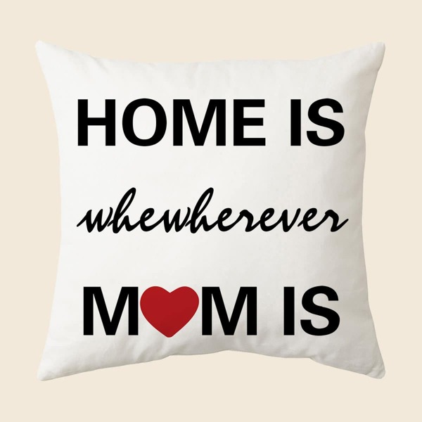 

Slogan Graphic Cushion Cover Without Filler, White