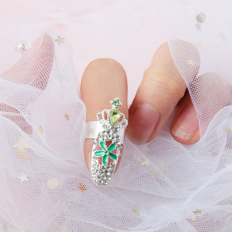 

Rhinestone Decor Fingernail Ring, Multicolor