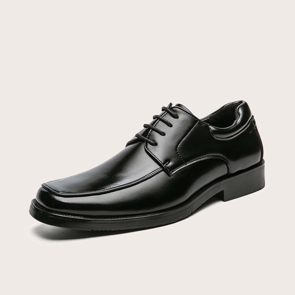 

Men Square Toe Lace-up Front Dress Shoes, Black
