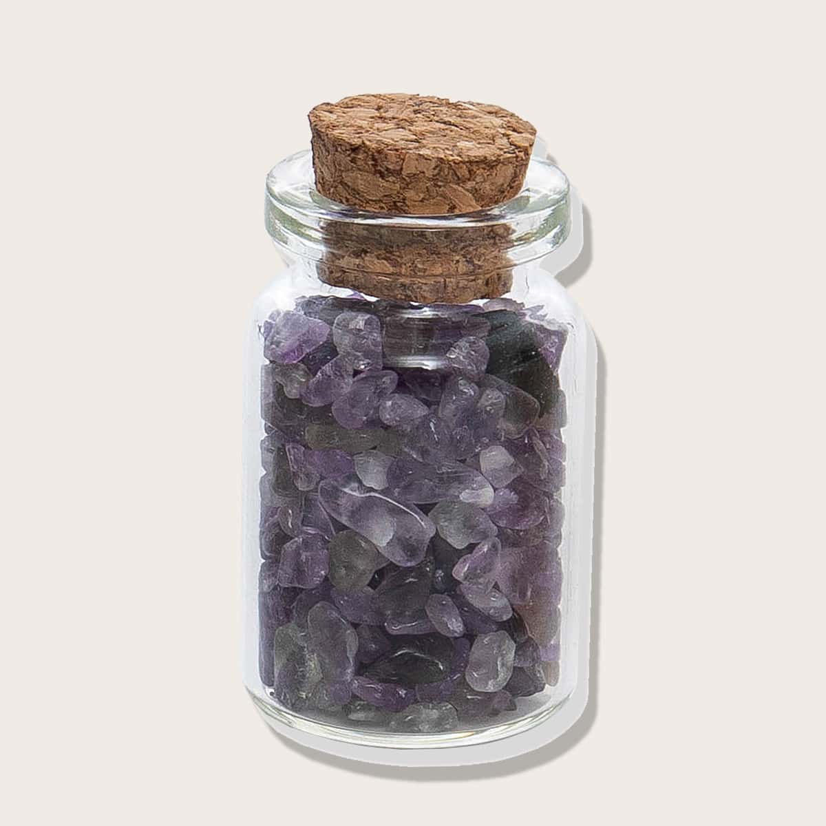 

1pc Stone Bottle Desktop Ornament, Purple
