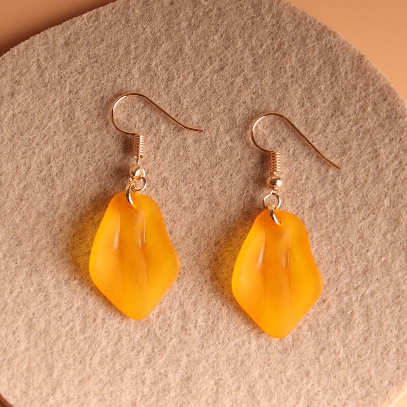 

Clear Drop Earrings, Orange