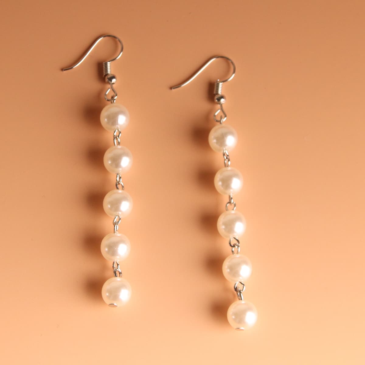 

Faux Pearl Drop Earrings, White