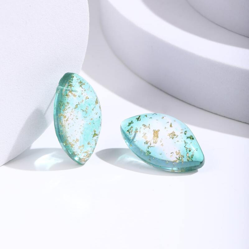 

Resin Stud Earrings, Baby blue