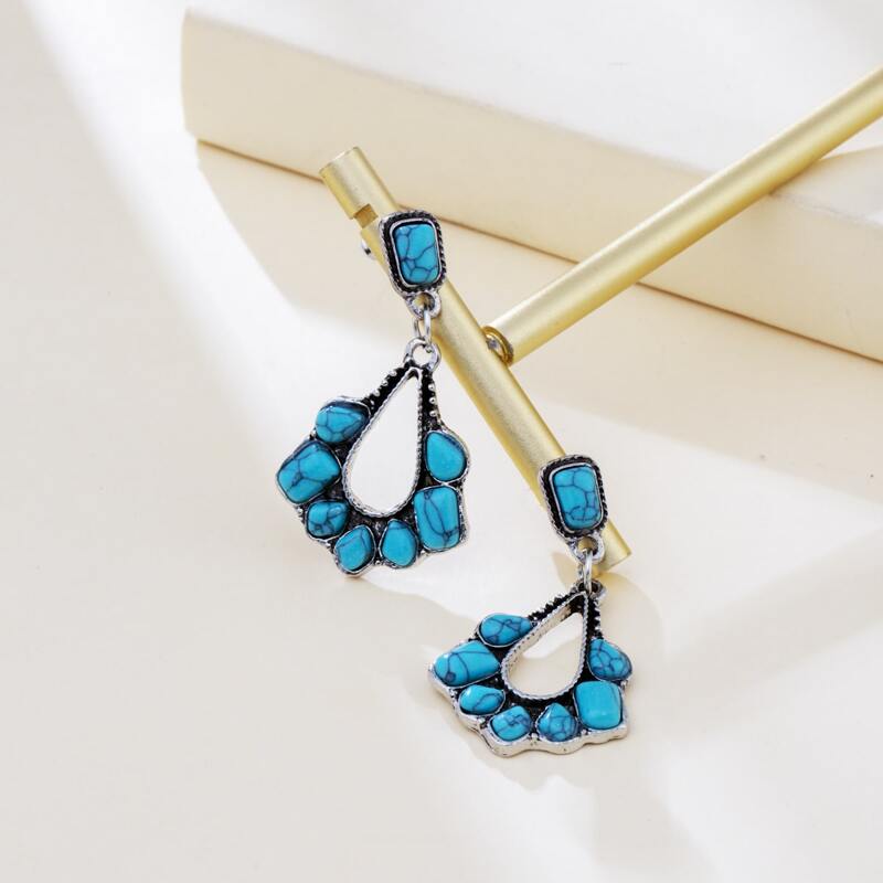 

Stone Water Drop Earrings, Blue