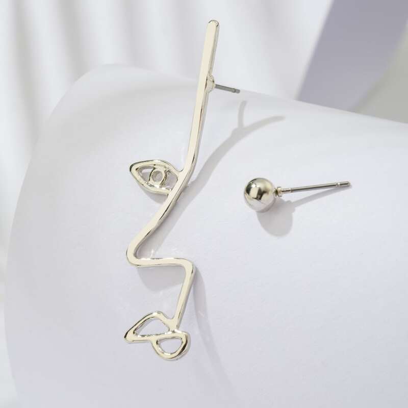 

Figure Stud Earrings, Silver